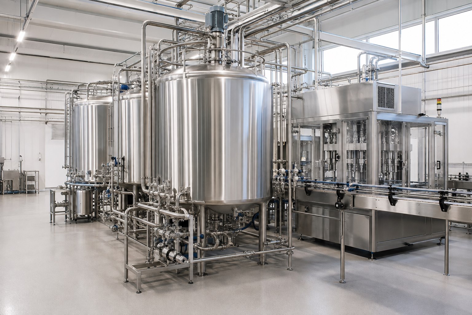 Modern food and beverage processing line